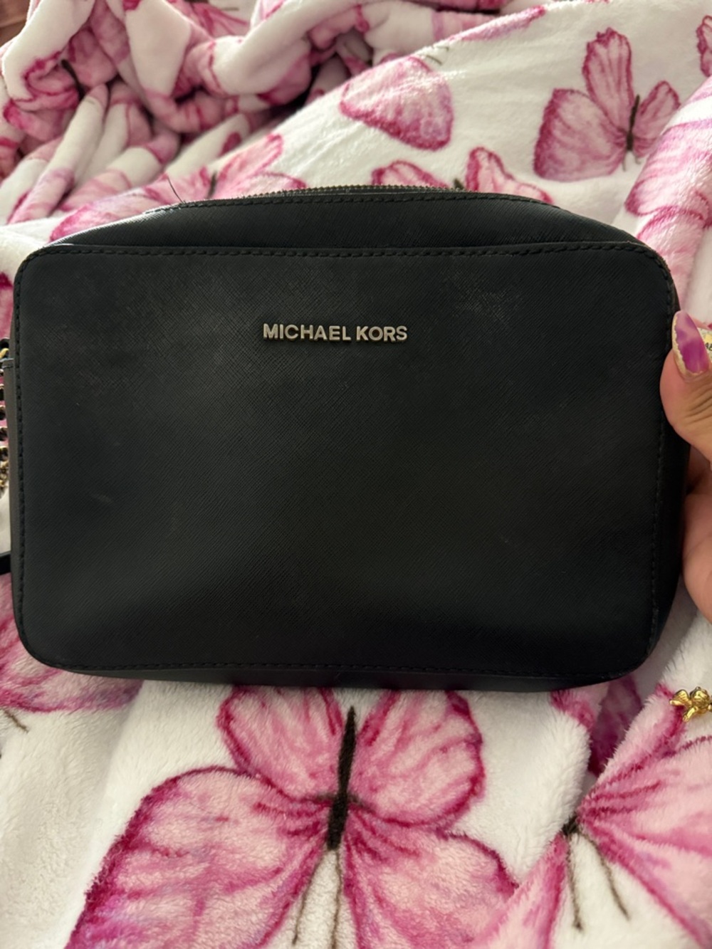 Michael Kors Black Leather Cross body